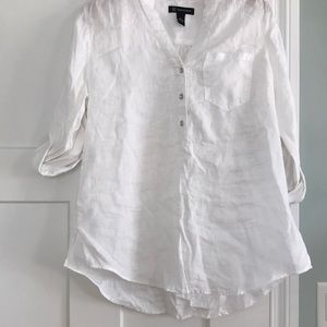 INC white linen top